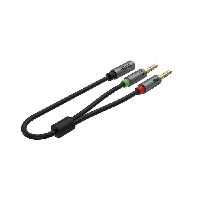 UNITEK Headset Adapter (Dual 3.5mm Plug to 3.5mm Jack) Stereo Audio Cable UNITEK Headset Adapter (Dual 3.5mm Plug to 3.5mm Jack) Stereo Audio Cable